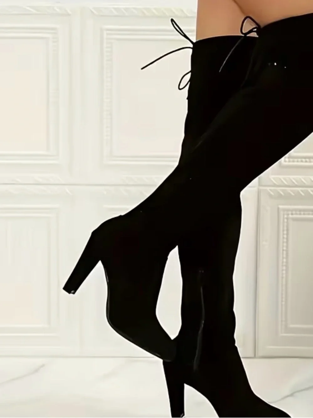 Women’s Black Over-the-Knee Heeled Boots